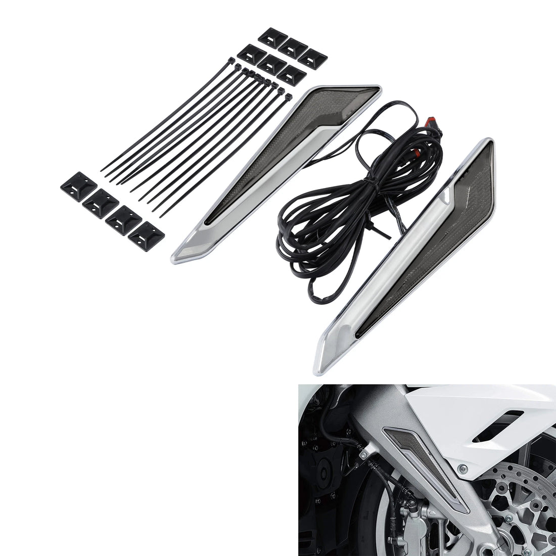 Chrome LED Fork Marker Lights Fit For Honda Goldwing GL1800 2018-2025