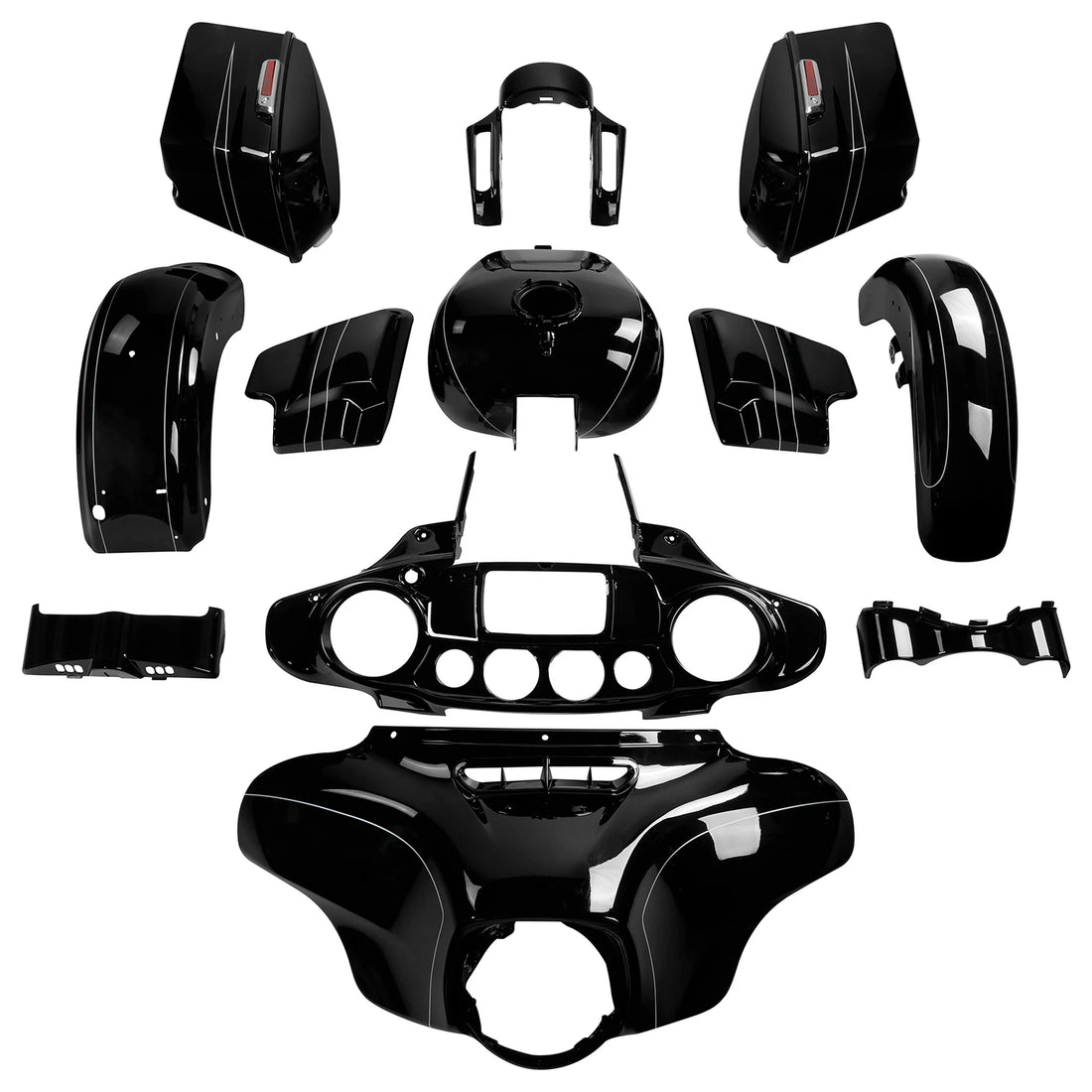Vivid Black Fairings Body Work Fits For Harley Street Glide Special 2014-2024 19