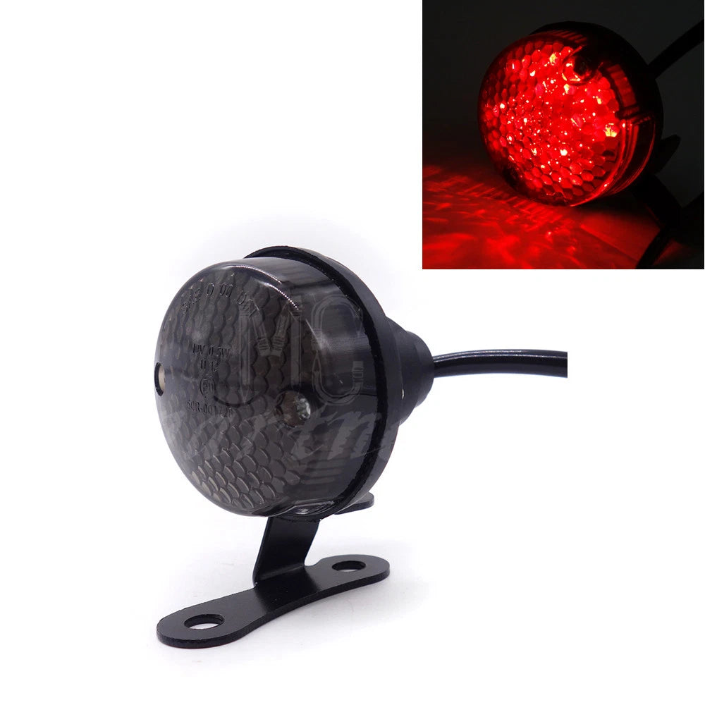Smoke LED Vintage Tail Brake Rear Running Light For Cafe Bobber Cruiser Chopper