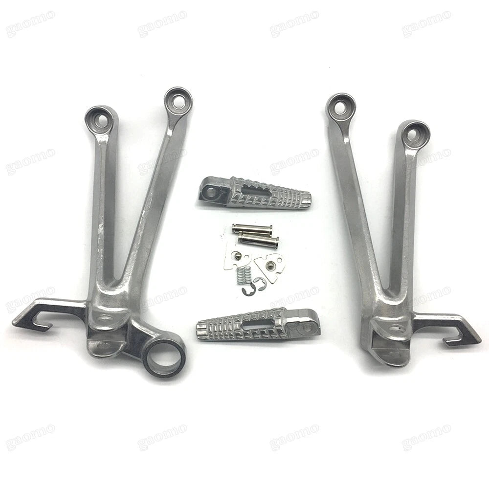 Suzuki GSXR1000 K5 Silver Rear Passenger Foot Pegs Bracket Fit For 2005-2006