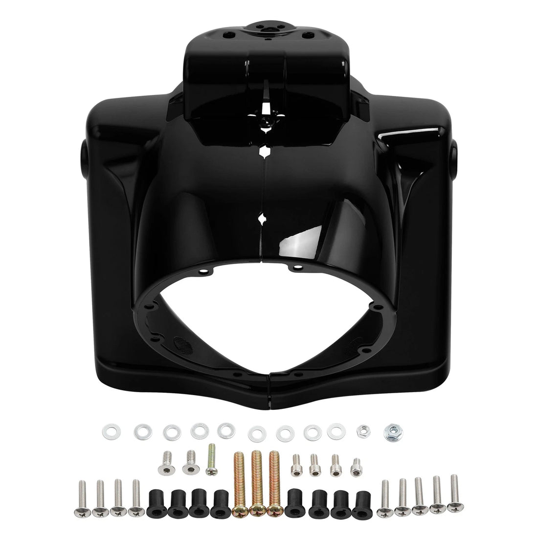 Black 7" Round Front Headlight Nacelle Cover Fit For Harley Road King 2014-2025
