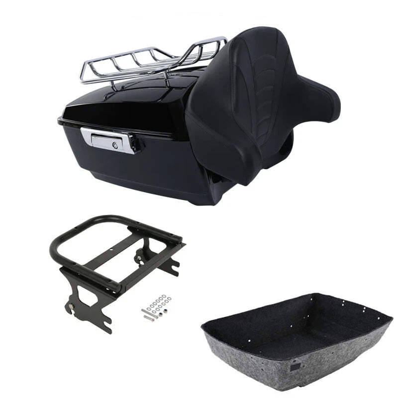 King Trunk Backrest Rack Mount Fit For Harley Touring Glide 97-08