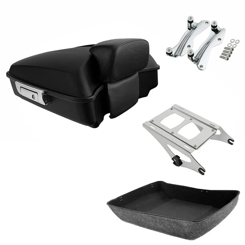 Matte Chopped Trunk Backrest Mount Docking Fit For Harley Touring models 2014-26