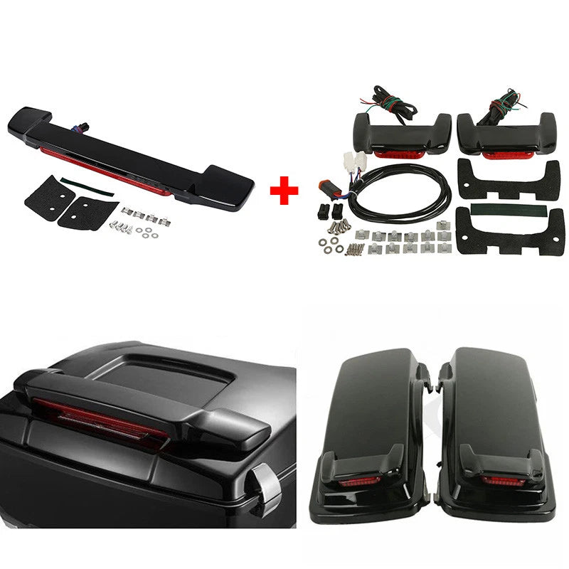 Trunk Brake Light Saddlebags Lids Spoilers Fit For Harley Touring 97-13