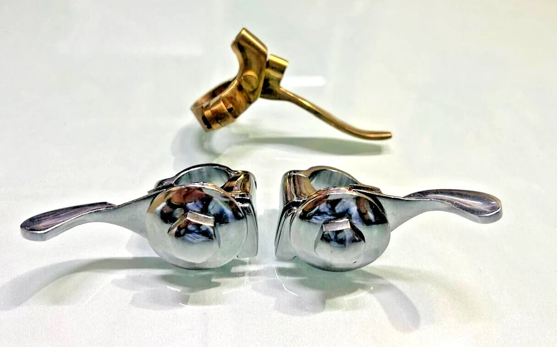 7/8" Handlebar Flat Choke lever Set Brass Chrome With Decompressor lever