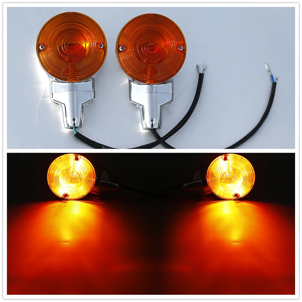 ABS Flat Turn Signal Lights Fit For Harley Heritage Softail Classic FLSTC 99-17