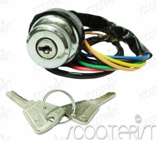 FOR Lambretta Ignition Switch Chrome Body Brass Key 3 Point GP DL SX Series 2 @v