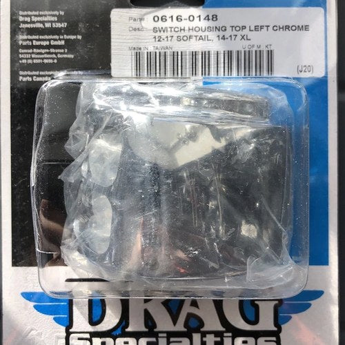 Chrome Left-Side Upper Switch Housing for Harley Softail 11-20 Sportster 14-20
