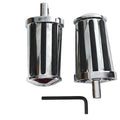 V-Twin 27-1232 Chrome & Rubber Rail Style Mega Foot Pegs for Harley Male Mount