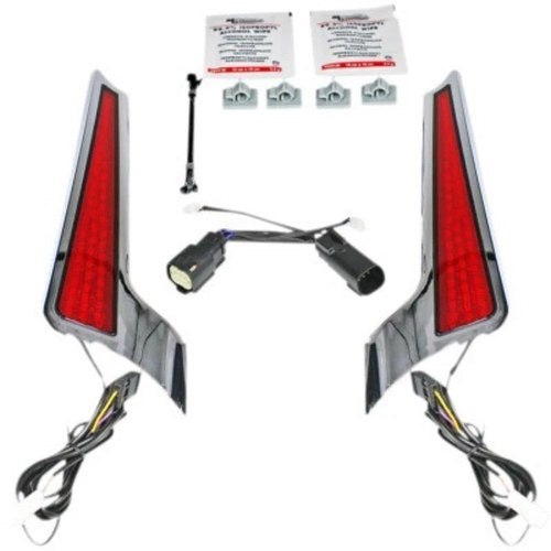 Custom Dynamics Fascia LED Panels Chrome & Red for 14-24 FLHX/FLTRX/FLHRS
