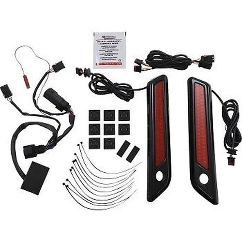 Custom Dynamics Red Black Saddlebag Latch Dual Color LED Lights 14-21 Touring