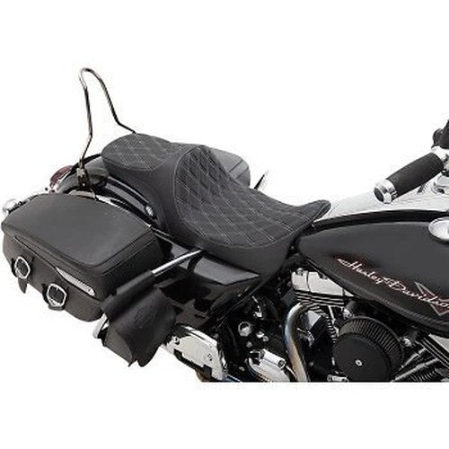 Drag Specialties Seat Predator Iii 2-Up Silver Diamond for Harley Touring 08-20
