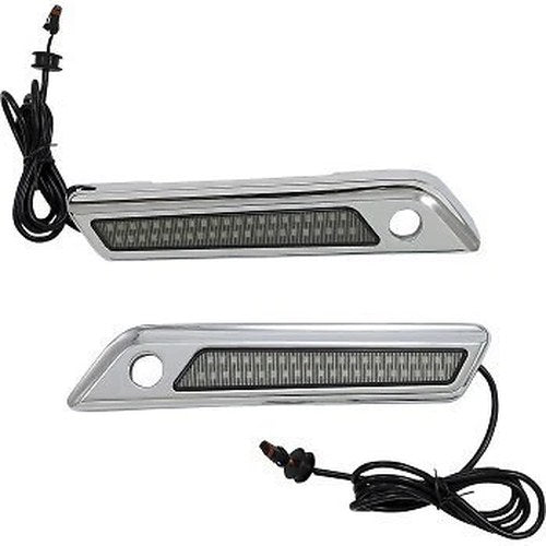 Custom Dynamics CD-SBL-DC4-SC Chrome Dual Color Saddlebag Latch Lights 14-21