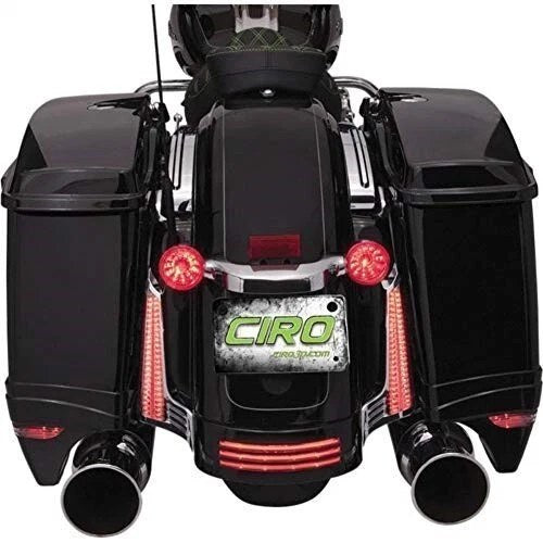 Ciro 40022 Facia Filler Panels Chrome / Amber/ Red for Harley Street Glide 14-20