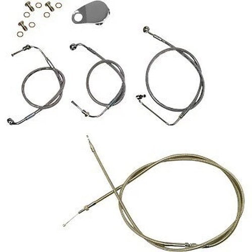 LA Choppers LA-8155KT-13 Stainless Braided Handlebar Cable/Brake Line Kit 12-14"