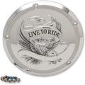 Drag Specialties Chrome Eagle Live to Ride Clutch Derby Cover 16-22 H-D Touring