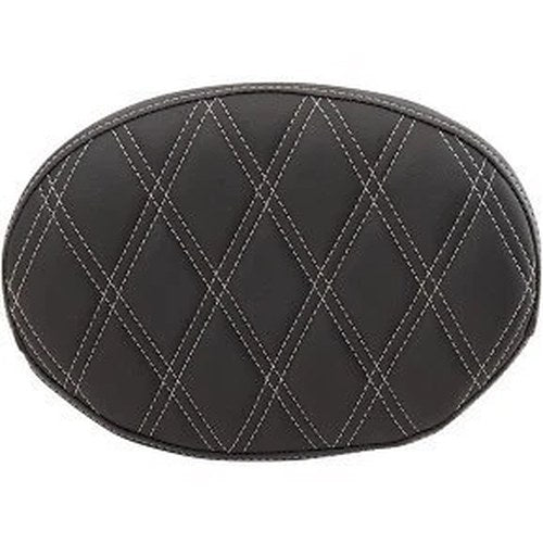 Drag Specialties 0822-0429 Backrest Pad w/ Silver Double Diamond Stitch