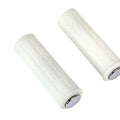 V-Twin 28-0787 Replica White Waffle Style Hand Grip Set with Chrome Plugs