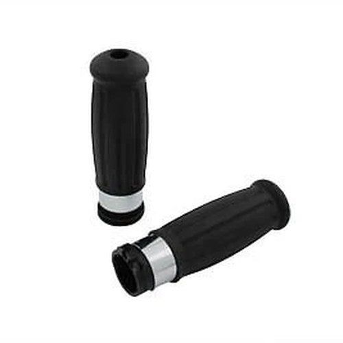 V-Twin 28-0148 Black Hand Grip Set for Harley 96 & Up Cable Op Throttle