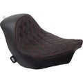 Drag Specialties 0802-1515 Solo Seat Red Double Diamond Stitch for FXLR/FLSB