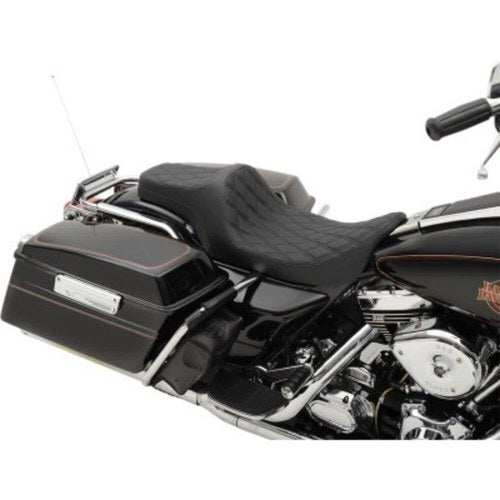 Drag Specialties Predator Iii Seat Black Double Diamond for 97-07 FLHR/FLHX