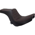 Drag Specialties 0802-1492 Predator Iii Seat Red Double Diamond Stitching