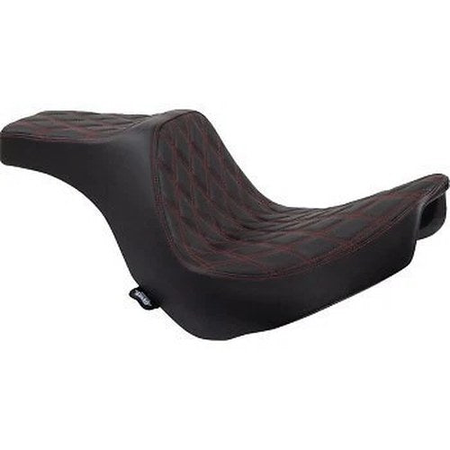Drag Specialties 0802-1492 Predator Iii Seat Red Double Diamond Stitching