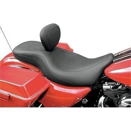 Mustang 79603 Wide Tripper 2-Up Seat w/ Driver Backrest for Harley Touring 08-20