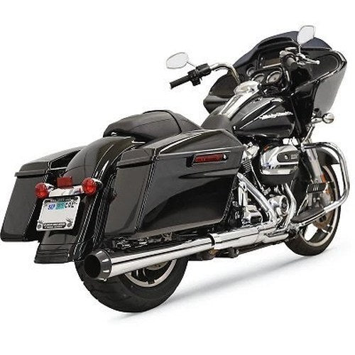 Bassani Crossover Eliminator w 4" Dnt Chrome Megaphone Muffler M8 Touring 17-20