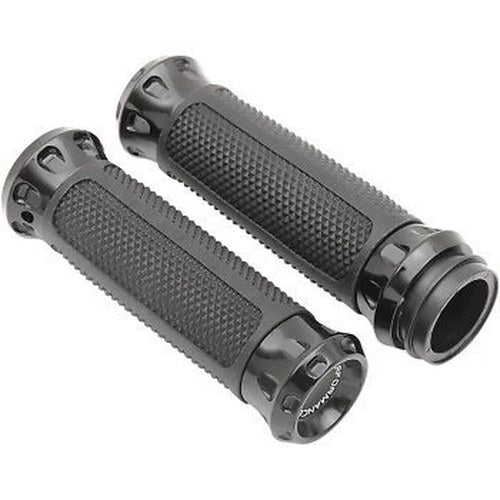 Performance Machine Black Overdrive Custom Hand Grips for Harley Electronic Tbw
