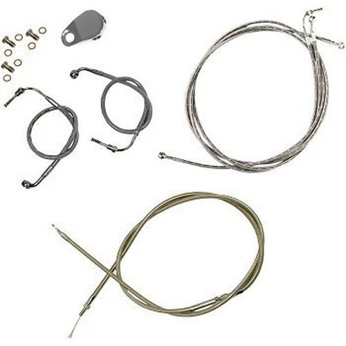 LA Choppers LA-8051KT-19 Stainless Braided Handlebar Cable/Brake Line Kit