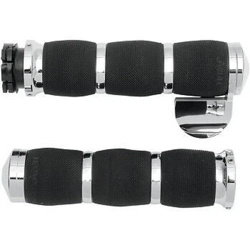 Avon MT-AIR-90-CH-B Chrome 3-Ring Air Cushioned Grips Throttle Boss for Metric