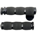 Avon MT-AIR-90-AN-B Black 3-Ring Cushioned Hand Grips w/ Throttle Boss