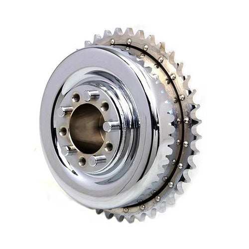 V-Twin 23-1769 Rear Brake Drum Chrome with Sprocket