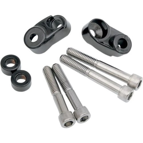 Drag Specialties 2020-0589 Black Short Front Turn Signal Relocation Kit 39/49mm