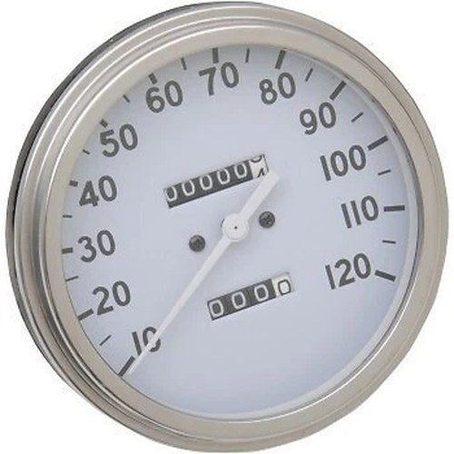 Drag Specialties DS-243876 White 5" FL-Style 2:1 Speedometer