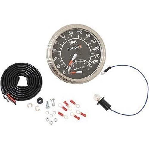 Drag Specialties DS-243871 Black 5" FL-Style 1:1 Speedometer for 68-84