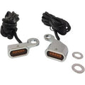 Drag Specialties Chrome Amber LED Handlebar Marker Lights 96-17 Softail & Dyna