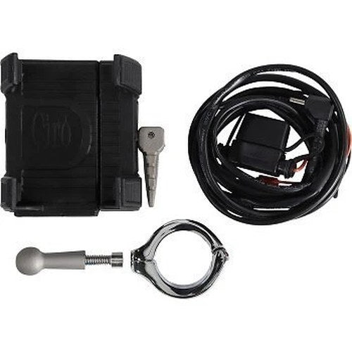 Ciro 50214 Smartphone Holder w/ Charger Chrome Mount for 1-1/4" Bars