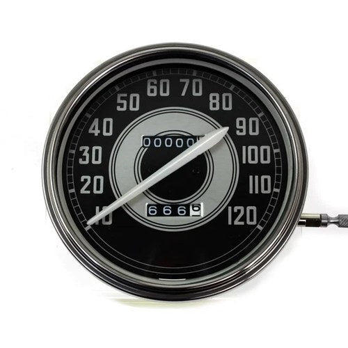 V-Twin 39-0481 Replica 2:1 Speedometer with White Needle