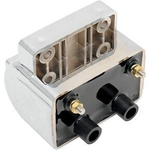 Drag Specialties 2102-0220 Chrome 5 ohm Points Type Dual-Fire Ignition Coil