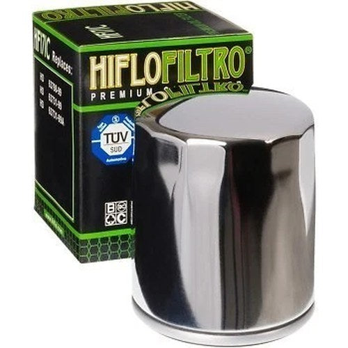 Hiflofiltro HF171C Chrome Oil Filter for Harley Twin Cam & M8
