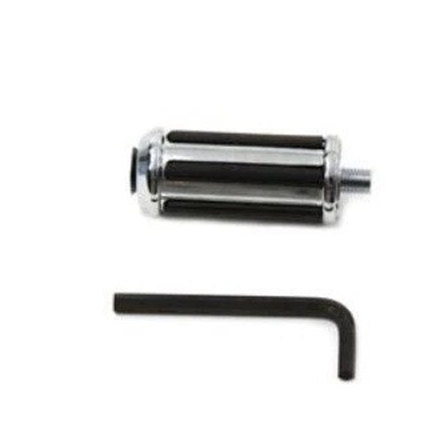 V-Factor 44108 Chrome & Rubber Rail Style Shifter Peg for Harley 1/2" Stud