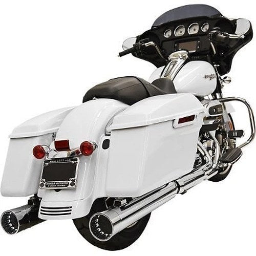 Bassani 4" Dnt Straight Can Mufflers Chrome w / Chrome End Caps for M8 Touring