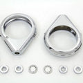 V-Twin 31-0094 Chrome Turn Signal Clamp Kit 49mm Forks