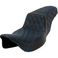 Saddlemen Extended Reach Step-Up Seat Blue Lattice Stitch for 08-23 Touring