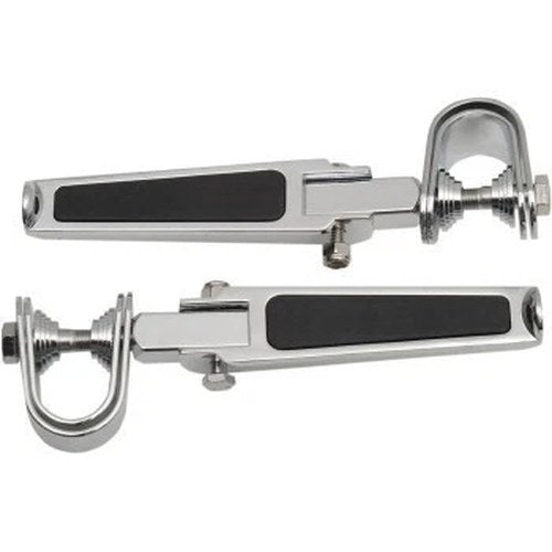 Chrome & Rubber 1-1/4" Engine Guard Foot Peg U-Clamp for Harley Davidson Touring