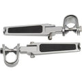 Chrome & Rubber 1-1/4" Engine Guard Foot Peg U-Clamp for Harley Davidson Touring