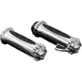 Kuryakyn 6297 Chrome Zombie Skull Hand Grips Premium Harley Electronic Throttle