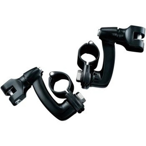 Kuryakyn 7571 Black 1-1/4" Magnum Highway Bar Longhorn Foot Peg Mount